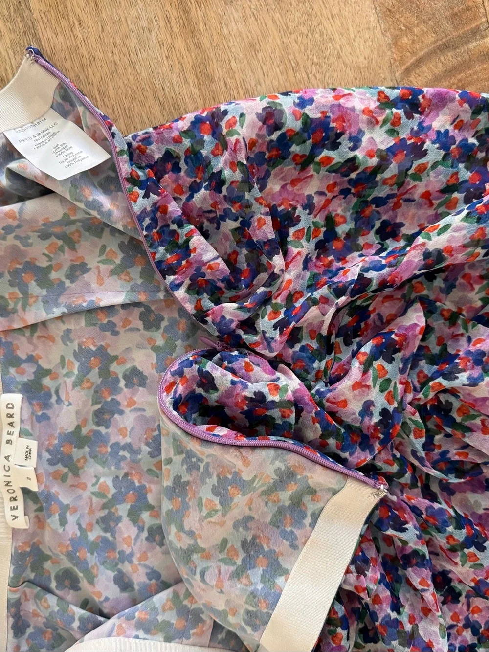 Veronica Beard Spencer Floral print Silk chiffon Mini Skirt In Cream Multi